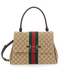 Gucci - Handbag With Web Detail And Horsebit Plaque On The Front I - Lyst