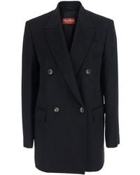 Max Mara - 'Hobby' Double-Breasted Jacket With Notched Rever - Lyst