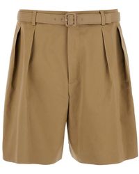 Saint Laurent - 'Cotton' Trousers With Side Pockets And High Waist - Lyst