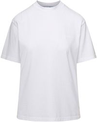 Off-White c/o Virgil Abloh - Off- T-Shirt Girocollo Con Stampa Logo E Diag Tono Su Tono - Lyst