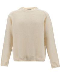 GAUDENZI - Maglione Girocollo Con Rifiniture A Coste - Lyst