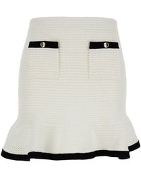 Self-Portrait - Self Portrait Crochet Mini Skirt In - Lyst