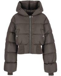 Rick Owens - Down Jacket With Crop Design And Fixed Hood - Lyst