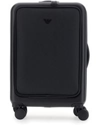 Emporio Armani - Trolley Suitcase With Logo Patch On The Front In - Lyst