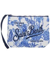 MC2 Saint Barth - Pochette 'Aline' Con Stampa All-Over E Logo Sul Fronte - Lyst