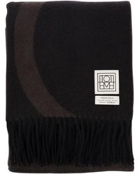 Totême - Brown Scarf With Jacquard Logo In Wool Woman - Lyst