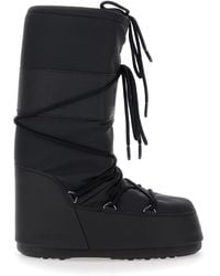 Moon Boot - Stivali Da Neve 'Icon' Con Maxi Stampa Logo Sul Lato - Lyst