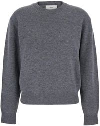DUNST - Crewneck Sweater With Ribbed Trims - Lyst