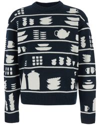 JW Anderson - And Crewneck Sweater With Tableware Motif - Lyst