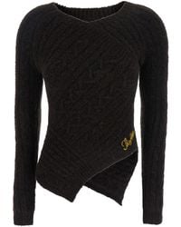 The Attico - Maglione Con Design Asimmetrico E Logo Lettering - Lyst