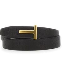 Tom Ford - Belt With T-Plaque On The Front - Lyst
