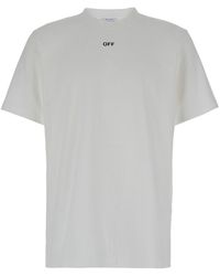 Off-White c/o Virgil Abloh - Off- T-Shirt Girocollo Con Stampa Off A Contrasto - Lyst