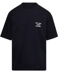 Drole de Monsieur - Crewneck T-shirt With Slogan Print On The Front And Back In Cotton Man - Lyst