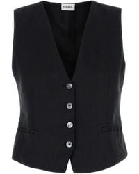 P.A.R.O.S.H. - P.A.R.O..H. Vest With V Neck And Mother-Of-Pearls Buttons - Lyst