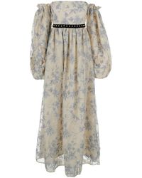 Agua Bendita - Abito Lungo 'Alheli' Con Scollo Bardot E Motivo F - Lyst