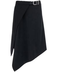 The Attico - Skirt With Waist Belt Closure And Asymmetrical Hem - Lyst