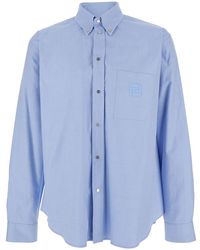 Fendi - Light Cotton Shirt With Embroidered Details For - Lyst