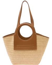 Hereu - 'Cala S Raffia' And Handbag With Leather Handles In - Lyst