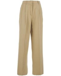 DUNST - Pants With Front Pleats And Logo Embroidery On The Pocket - Lyst