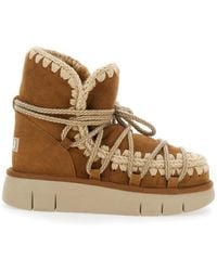 Mou - Ankle Boots With Lace Closure And Tassel Detail - Lyst