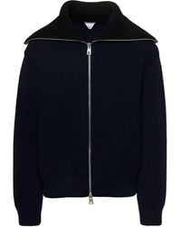 Bottega Veneta - And Zip-Up Knit Sweater With Wide Collar In - Lyst