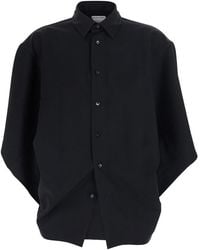 Bottega Veneta - Shirt With Classic Collar And Oversized Short Sle - Lyst