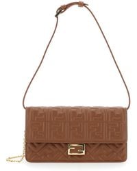 Fendi - Crossbody Bag With Ff All-Over Relief Motif - Lyst