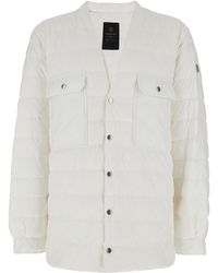 Moncler - Down Jacket With Logo Patch On The Sleeve And Snap Buttons - Lyst