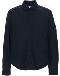C.P. Company - Jacket With Classic Collar And Logo Plaque On The Sleeve - Lyst