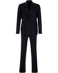 Tagliatore - Double-Breasted Suit With Peak Revers - Lyst