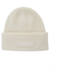 Jacquemus - 'Le Berret Gros Grain' Beanie With Logo Patch On The Front And Ribbed Knit - Lyst