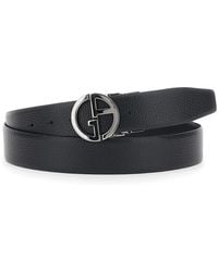 Giorgio Armani - Reversible Belt With Metal Logo Buckle - Lyst