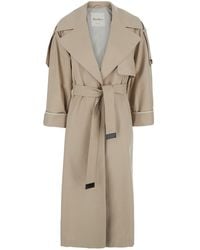 Max Mara - Double-Breasted Trench Coat With Notched Revers And Fro - Lyst