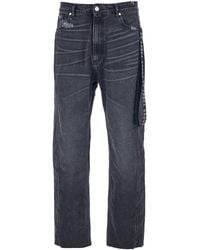 44 Label Group - Jeans With Logo Patch On The Rear And Side Strap - Lyst