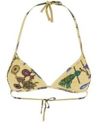 Versace - Bikini Top With All-Over Jewelry Print - Lyst