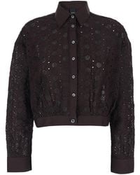 Pinko - Shirt Classic Collar Embroidery - Lyst