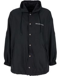 Balenciaga - Jacket With Logo Lettering On The Front And Logo Patch On The Elbow - Lyst