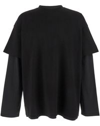 Jil Sander - T-Shirt Girocollo Con Logo Lettering Sul Retro E Design A S - Lyst