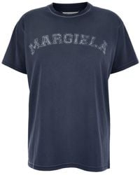 Maison Margiela - Crewneck T-Shirt With Logo Lettering Print - Lyst