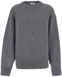 The Row - 'Ophelia' Sweater With Ribbed Design And Dropped Shoulder - Lyst