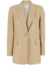 Twinset - Jacket With Classic Lapels And Metallic Logo On The Back - Lyst