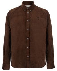 Ami Paris - Classic Shirt With Button-Down Collar And Fabric - Lyst