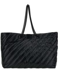 Balenciaga - 'Big Carry All Crush' Tote Bag With B Logo Detail In - Lyst