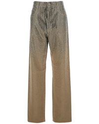 Golden Goose - Pants With Faded Crystal Embellishment And Belt Loops - Lyst