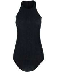Rick Owens - Top With U-Neck And Ribbed Desgin - Lyst