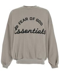 Fear Of God - Crewneck Sweatshirt With Dropped Shoulders And Maxi Logo Print On The Front - Lyst