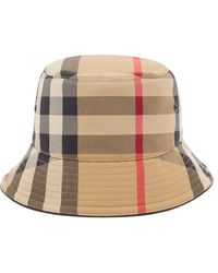Burberry - Woman's Vintage Check Cotton Bucket Hat - Lyst