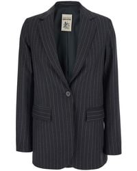 Semicouture - 'Carmen' Jacket With Notched Revers And Motif - Lyst
