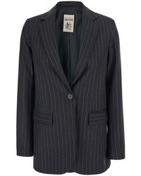 Semicouture - 'Carmen' Jacket With Notched Revers And Motif - Lyst