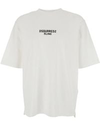 DSquared² - T-Shirt With Logo Print On The Front - Lyst